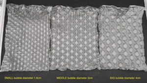 Air Bubble Bag, Bubble Cushion Wrap, Air Cushion Film, Inflatable Bubble Wrap, Air Bubble Film Roll_air bubble 3 bubble sizes AFTER inflation