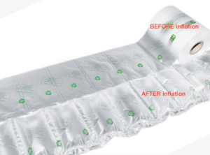 air pillow film BEFORE and AFTER inflation