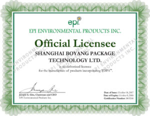 ISO certificate for Air Bags Packaging