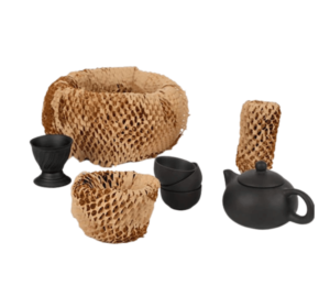 honeycomb kraft paper protect Ceramics Tea set, honeycomb packaging material, paper bubble wrap alternative