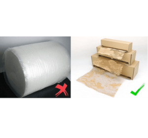 Paper bubble wrap alternative can reduce the accumulation of traditional plastic packaging materials and save your storage space up to 80%